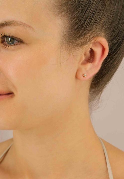 Actual product image Muau Stud earrings 4-handle setting (750/18K yellow gold)