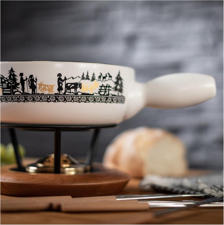 Immagine prodotto Kuhn Rikon Set per fonduta di formaggio a induzione Oro Alpino 23cm (Fondue di formaggio)