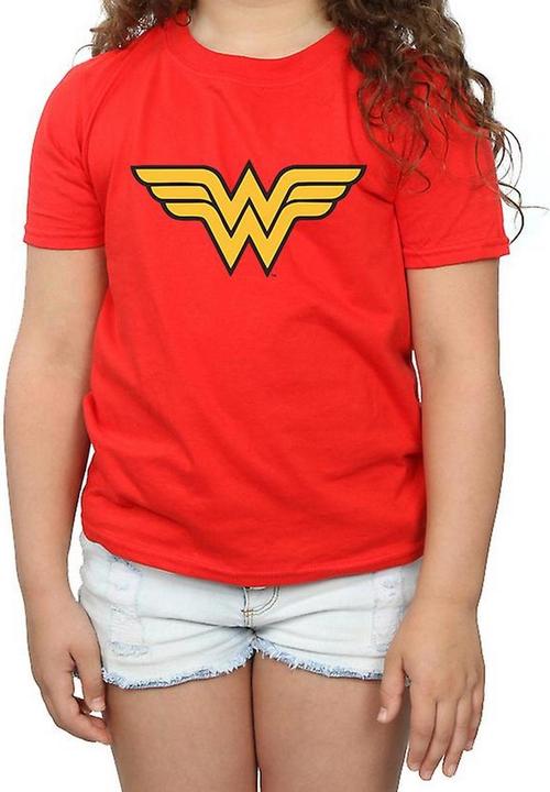 Immagine prodotto Wonder Woman Maglietta da bambina in cotone con logo (140, 146)