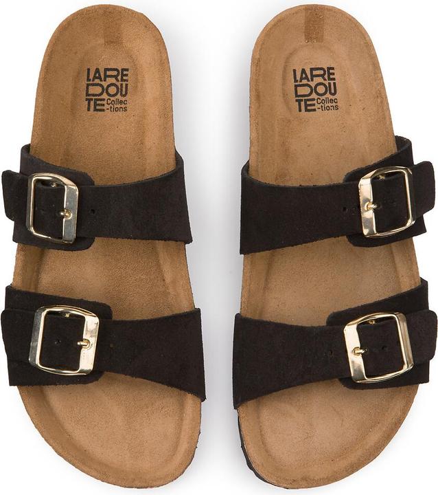 Produktbild La Redoute Collections Pantoletten mit 2 Riemen aus Veloursleder (39)