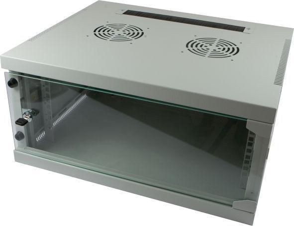 Produktbild Allnet 19 zollwandgehäuse 12he 1-teilig t445/b541mm lichtgrau smq-serie. (10.86 HE, 19 Zoll Rack)