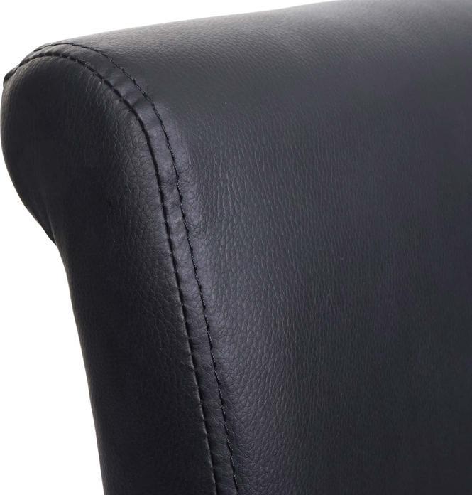 Produktbild Swisshandel24 2x Esszimmerstuhl Lehnstuhl Stuhl M37 - Leder, schwarz, weisse Füsse