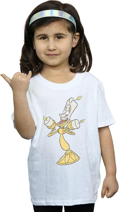 Actual product image Disney Girls Beauty And The Beast Lumiere Distressed Cotton T-Shirt (152, 158)