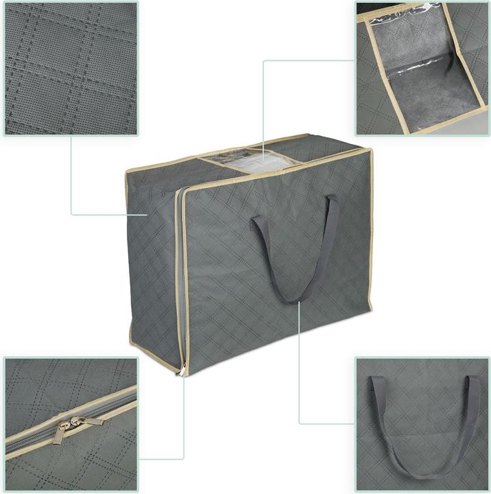 Actual product image Relaxdays 2x Bettdecken-Aufbewahrungstasche (60 x 44 x 25 cm)
