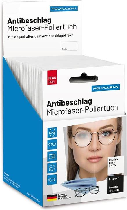 Immagine prodotto Polyclean Antibeschlag Microfaser Poliertuch 10 Stunden 160 Anwendungen