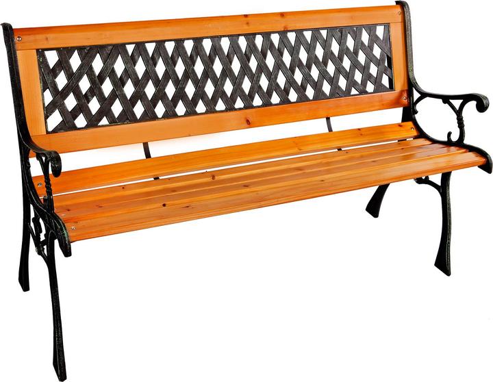 Produktbild Inda-Exclusiv Massivholz Parkbank Gartenbank Metall pulverbeschichtet Natur/Schwarz