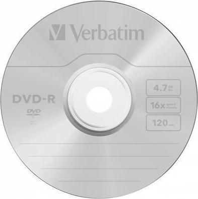 Actual product image Verbatim DVD-R 4,7 GB (120min) 16x Silver jewel box, 5pack (5 x)