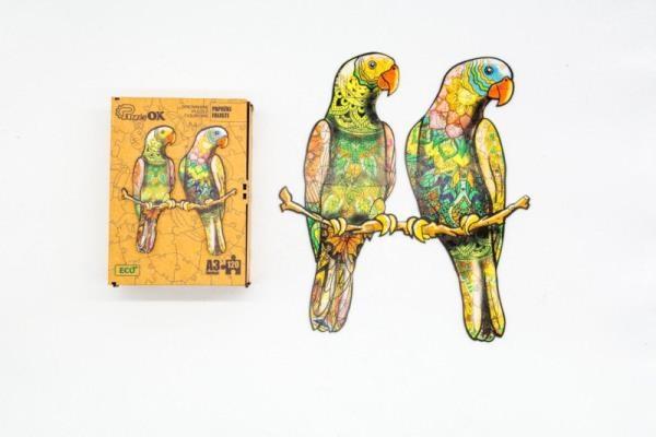 Immagine prodotto PuzzleOk Eco puzzle in legno 120 pappagallini A3 (120 pezzi)