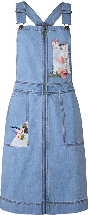 Actual product image Joe Browns Floral Zip-Front Denim Pinafore (46)