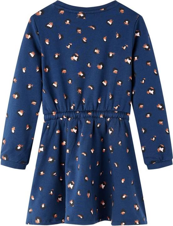 Actual product image VidaXL Children's dress with long sleeves navy blue 140,Material: 95 (140)