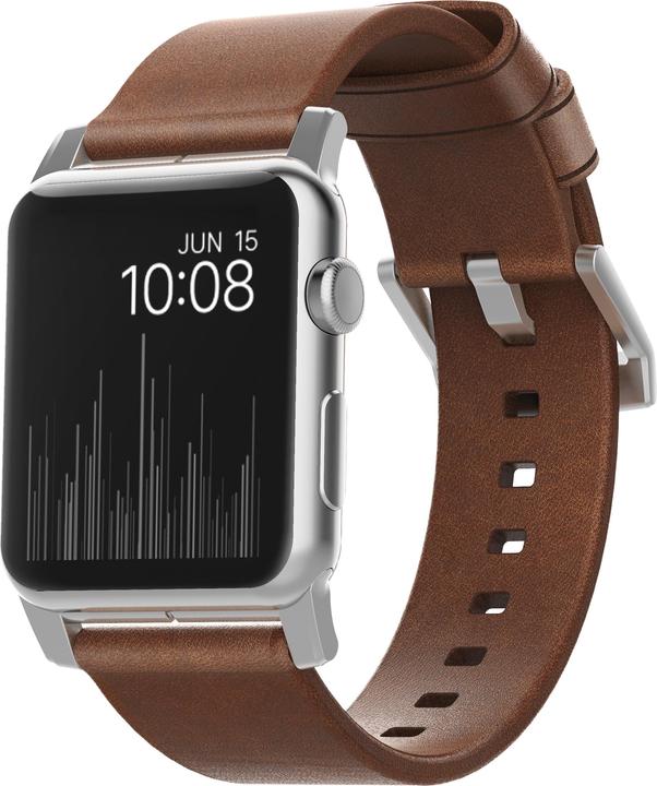 Produktbild Nomad Modern Connector Strap (44 mm, Edelstahl, Leder, Apple Watch Series 6, Apple Watch Series 5, Apple Watch SE, Apple Watch Series 4)
