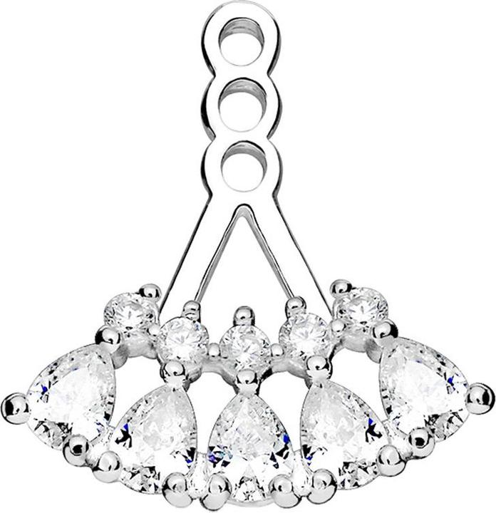 Produktbild Star Piercing Ohrring Ear Jacket silber mit fünf Tropfkristallen (Messing)