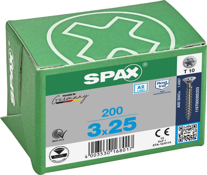 Produktbild Spax Spanplattenschrauben A2 (200 Schrauben pro Stück)