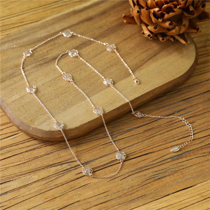 Image du produit Andreani Bracelet avec amazonite véritable (80 cm, Pierres, Nude, Verre, Marron, Métal)