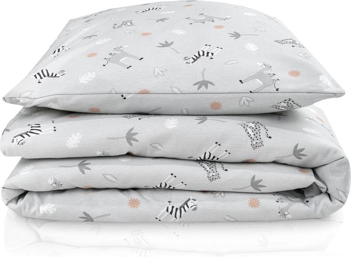 Actual product image Julius Zöllner Children's Bedding Jersey Savannah Grey 100 x 135 + 40 x 60 cm
