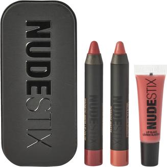 Produktbild Nudestix Red Hot Lips Mini Kit Royal Cream Lipstick - Burgundy 25 Ml & Nude 2 Ml