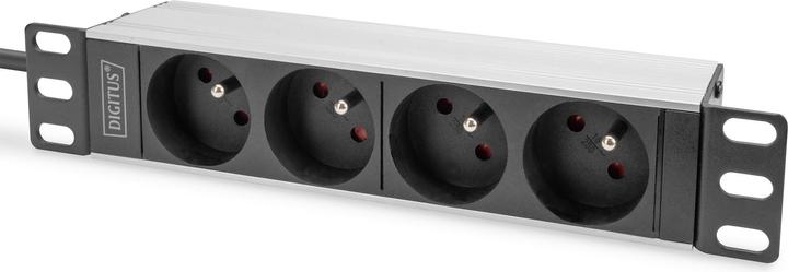 Produktbild Digitus 10" Steckdosenleiste mit Aluminiumprofil, 4-fach CEE 7/5 Steckdosen (4 x, CEE 7/5, 2 m)