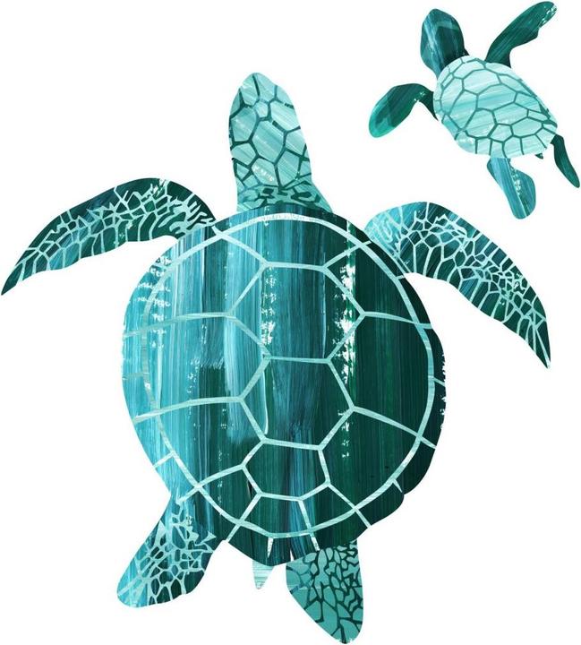 Image du produit Trenddeko Goed Blauw - famille des tortues (30 x 33 cm)