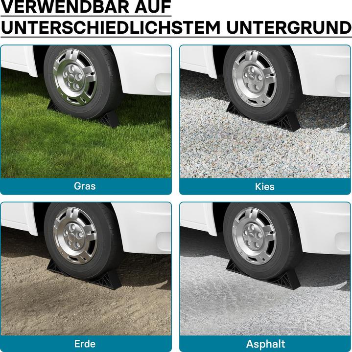 Image du produit Wiltec Cales de roue Voiture 1,6 t Support Matériel de montage Blocs-roue Cales de frein Sécurité Stationne