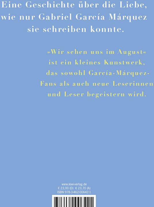 Produktbild Wir sehen uns im August (Deutsch, Gabriel García Márquez, Dagmar Ploetz, 2024)