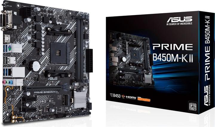 Productafbeelding ASUS PRIME B450M-K II, AMD B450 moederbord - Socket AM4 (AM4, AMD B450, mATX)