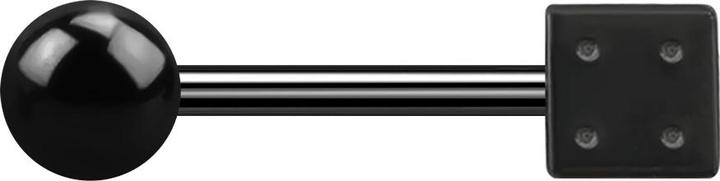 Actual product image Star Piercing Barbell schwarz mit Kugel und Würfel (without brass, Surgical steel 316L)