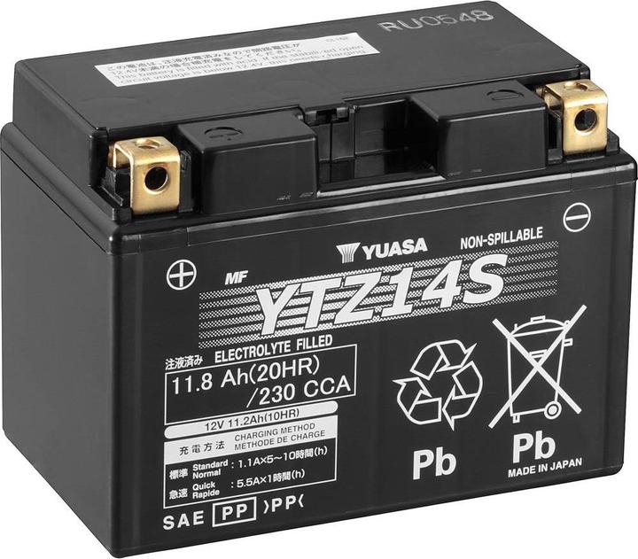 Actual product image Yuasa YTZ14S (12 V, 11.20 Ah, 230 A)