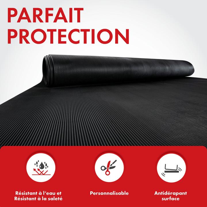 Produktbild Walser Gummimatte Saturn, zuschneidbare Meterware feinripp 100x250 cm schwarz