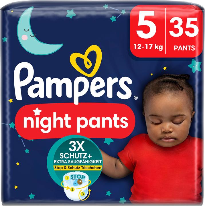 Pampers Baby-Dry Night Pants (Dimensione 5, Pacco trasportabile, 35 Pezzo/i)