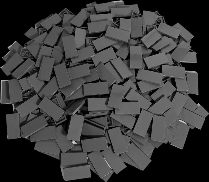 Actual product image LEGO 2x4 Tiles Dark grey - 50 pieces - Dark bluish grey tile 87079 (87079, LEGO Accessories)