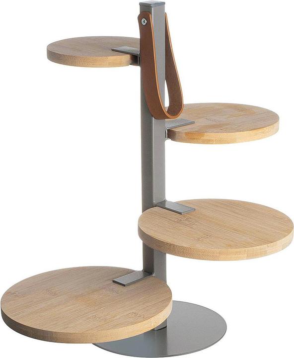 Gusta Etagère avec 4 assiettes en bois