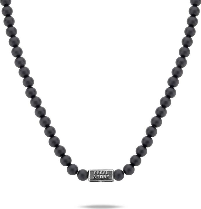 Produktbild Rebel & Rose NL015-S-70 Mad Panther Herren Halskette 70cm (Onyx, Sterling Silber 925, 70 cm)