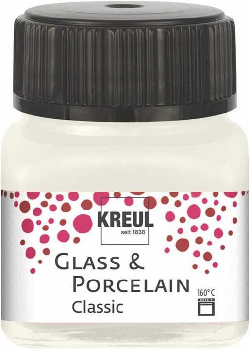 Actual product image Kreul Glass & Porcelain Classic, porcelain and glass paint (Ivory, 20 ml)