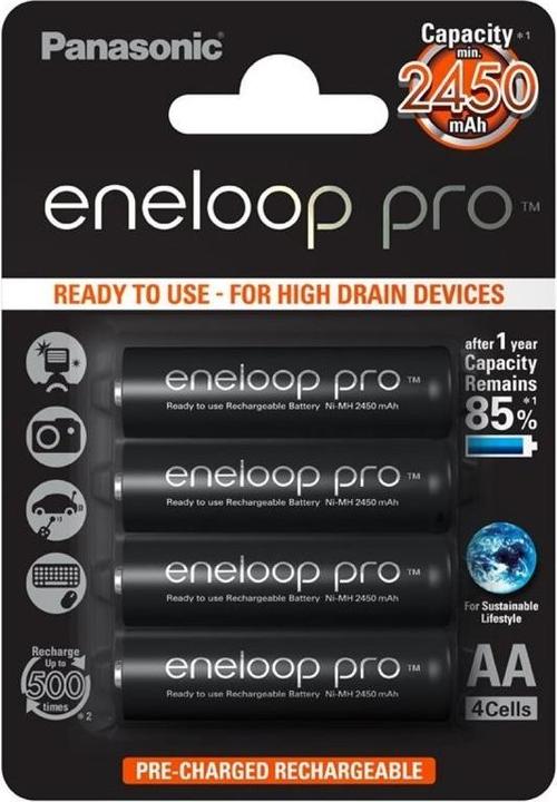 Image du produit Panasonic Chargeur EneloopBQ-CC65 avec écran LCD, 4 eneloop pro AA Mignon, AccuCell Box Blue (4 pcs, AA, 2550 mAh, Piles rechargeables + chargeur)