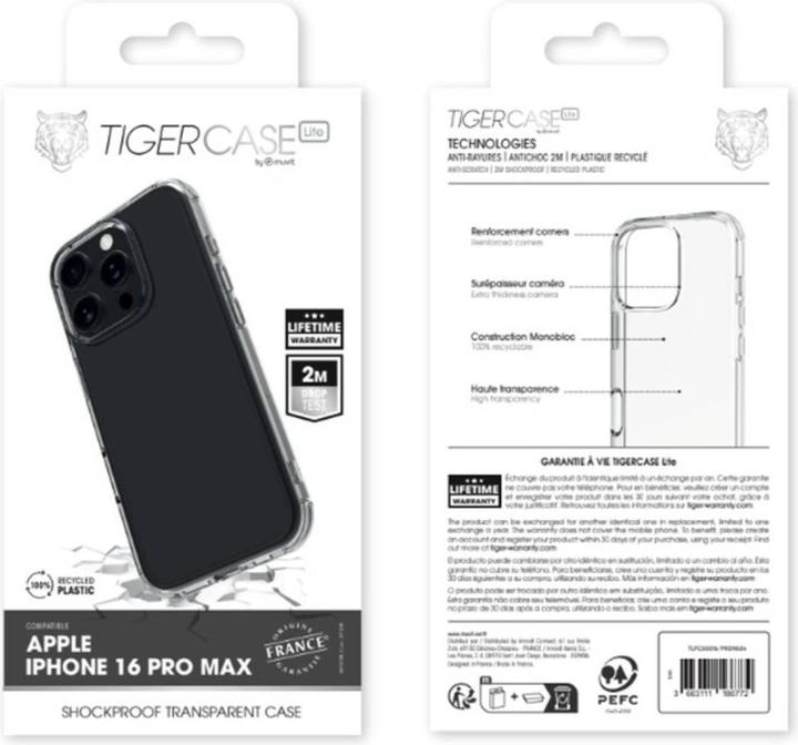 Immagine prodotto Tiger France Custodia Tiger Lite France Coque Trasparente 2m Iphone 16 Pro Max (Apple iPhone 16 Pro Max)