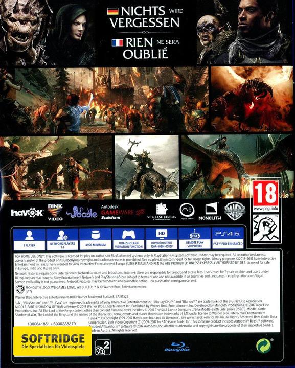 Image du produit WB Middle-Earth : L'ombre de la guerre (PS4, Multilingue)