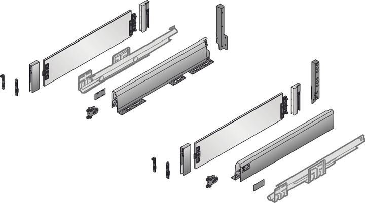 Actual product image Hettich Front drawer complete set ArciTech 94/218, with DesignSide