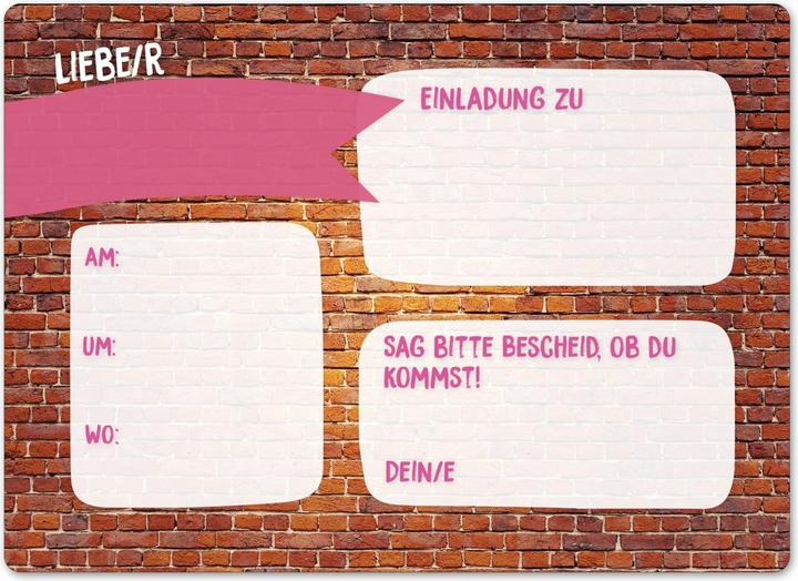 Actual product image Papierdrachen Geburtstags Einladungskarte Jugendlich Mädchen (12 pcs.)