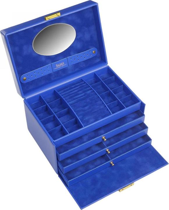 Image du produit Sacher 74.519.561515 - Boîte à bijoux Karen colisimo bleu cuir pleine fleur