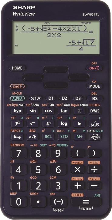 Actual product image Sharp scientific calculator EL-W531TL mørke blå (Batteries)