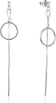 Actual product image Beneto Long silver earrings with zircons AGUP1981 (L)