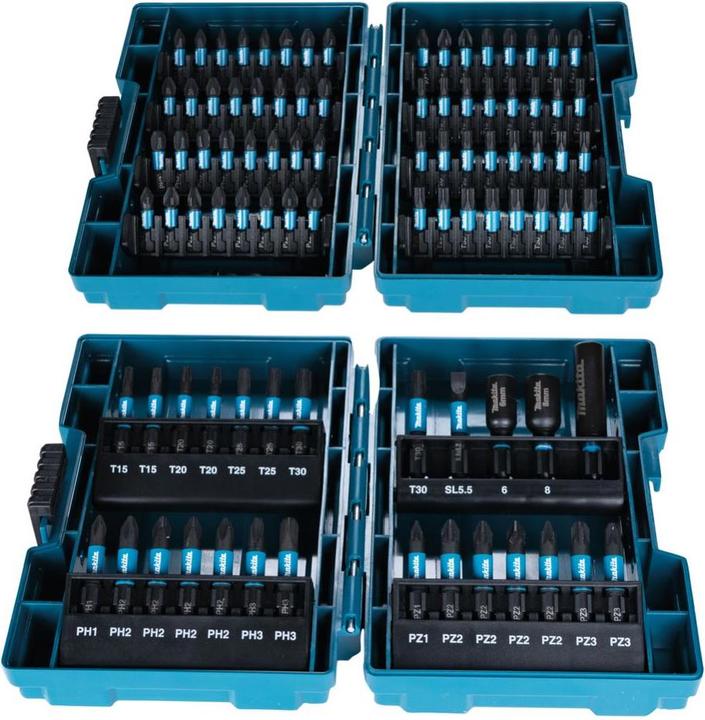Actual product image Makita Impact Black Bit Set (Cross Phillips PH M2, Cross Phillips PH M3, Cross Pozidriv PZ M2, Cross Pozidriv PZ M3, Hexagon socket TX M20, Hexagon socket TX M30)