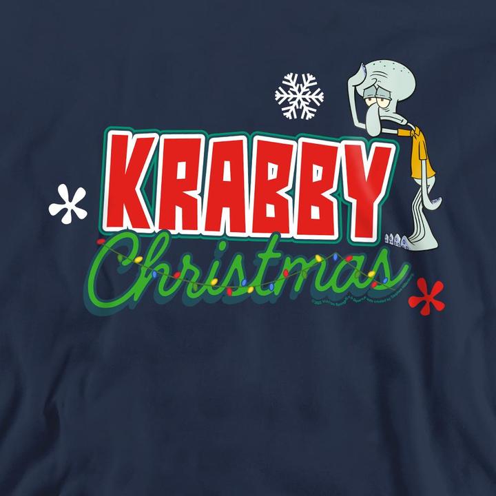 Actual product image Spongebob Squarepants Unisex Adult Krabby Christmas Squidward Sweatshirt (S)