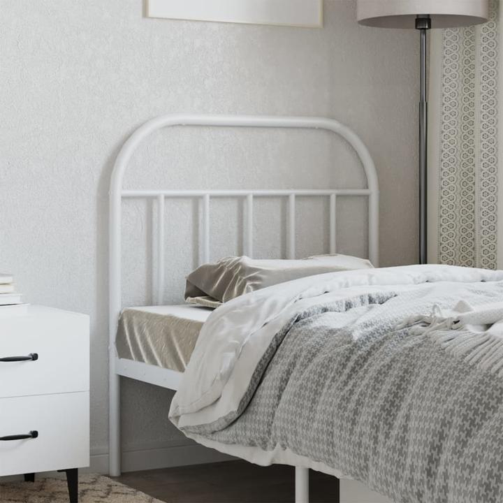 Image du produit VidaXL Kopfteil Metall Weiss 80 cm, Farbe: Weiss (85 x 3 x 100 cm)