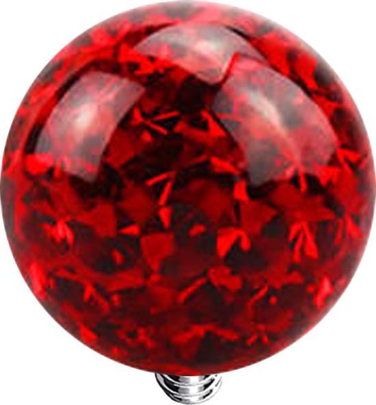 Produktbild Star Piercing Dermal Anchor Kristall Kugel rot Epoxy Schutzschicht (ohne Messing, Chirurgenstahl 316L)