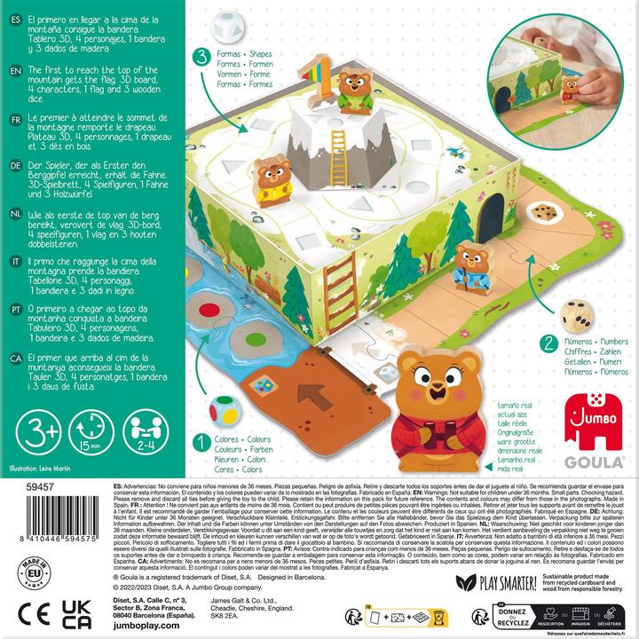 Produktbild Jumbo Goula Bear Adventure - Kids Board Games, Capture the Flag Game - Reach the Mountain & Develop Early (Multilingual)
