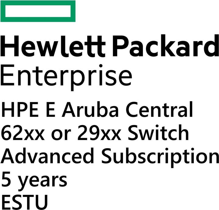 HPE E Aruba Central, Switch 62xx o 29xx, abbonamento avanzato, 5 anni, E-STU
