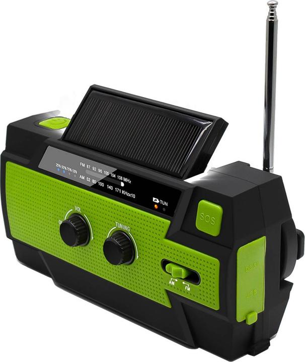 Produktbild Grafner Kurbelradio Solar USB LED Akku Camping Survival Notfallradio KR11064 (AM, FM)