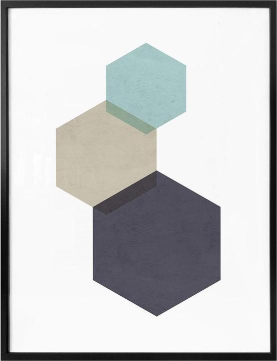 Actual product image Trenddeko Hexagons aqua (100 x 120 cm)