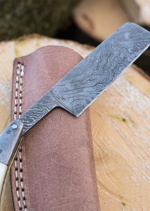 Produktbild Battle Merchant Damast Rasiermesser Hirschhorn (8 cm)